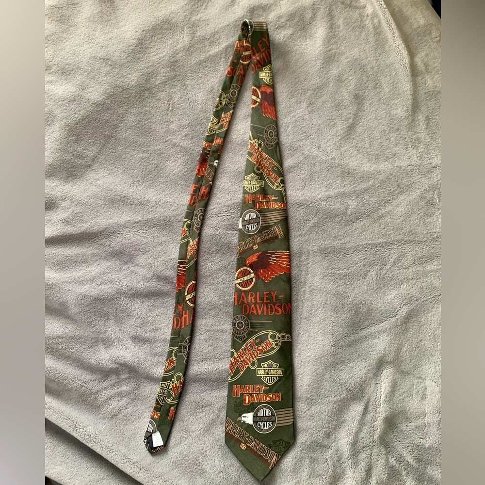 Harley Davidson 1997 SILK Tie Vintage Green